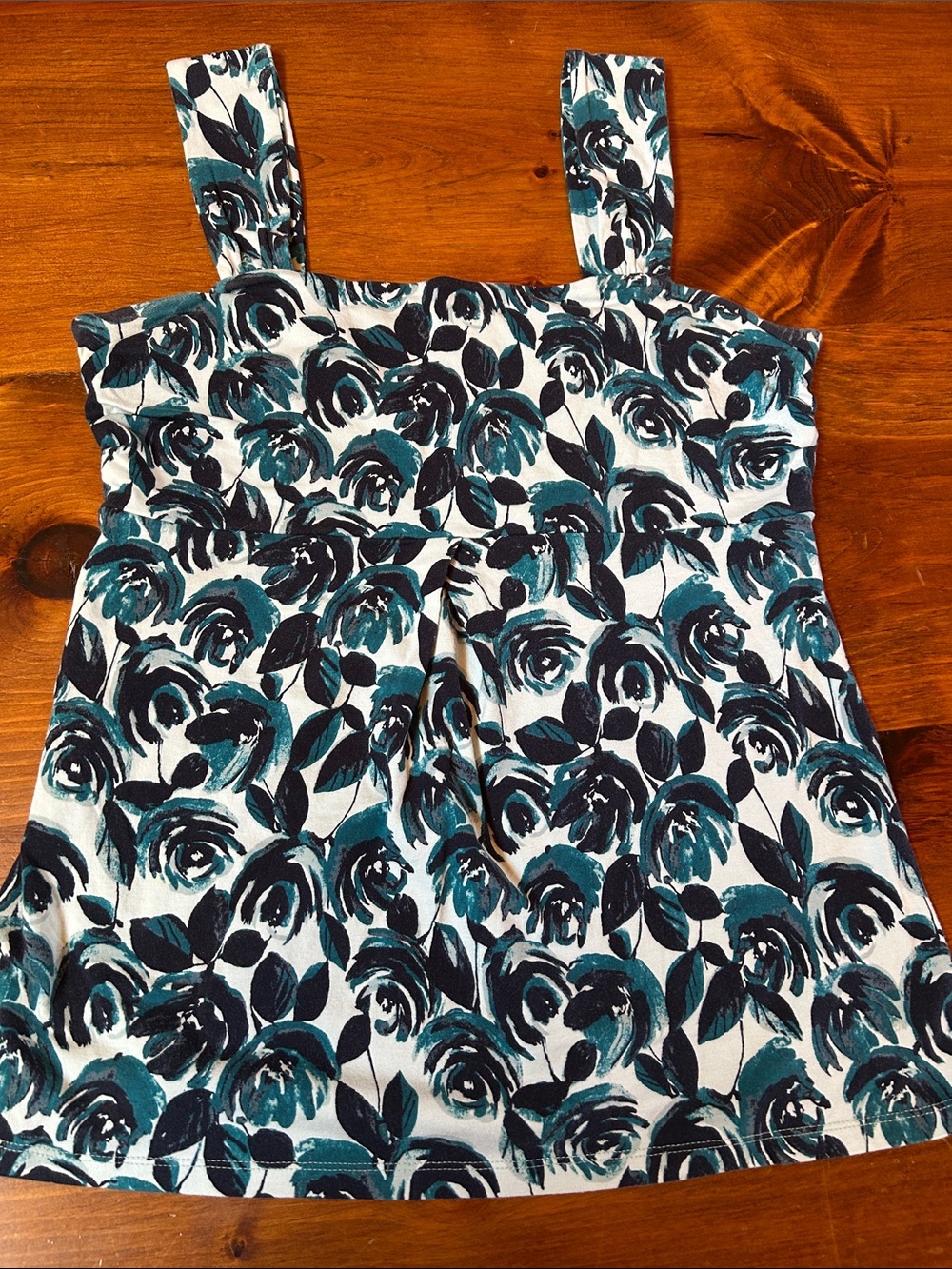 Ann Taylor Navy Floral Sleeveless Top